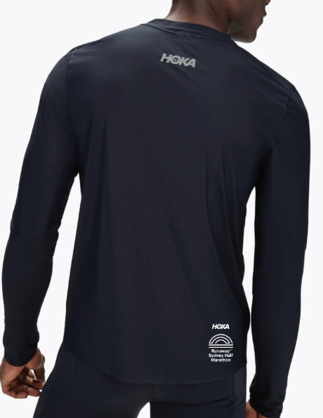 HOKA Runaway Sydney Half Marathon Men's Airolite Run Long Sleeve  - Black