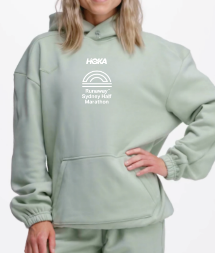 HOKA Runaway Sydney Half Marathon Unisex Essential Hoodie- Aloe Vera