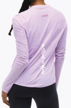 HOKA Runaway Sydney Half Marathon Women's Airolite Run Long Sleeve- Aster Flower